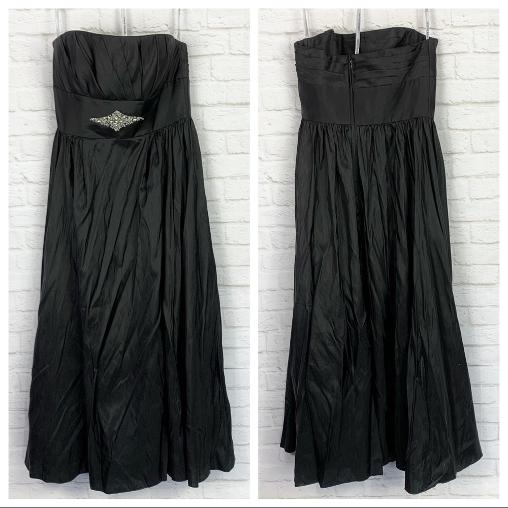 Jordan Fashions Black Bling Strapless Formal Gown